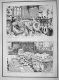 Old Antique Print 1892 Death Duke Clarence Sandringham Church Magdalene 19th