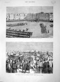 Old Antique Print 1892 Egyptian Troops Abbas Pasha Koubbeh Palace Cairo 19th