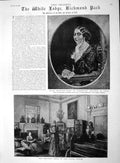 Old Antique Print 1892 Princess Mary Cambridge Duchess Teck White Lodge 19th
