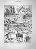 Original Old Antique Print 1892 Longbeau Earthquake Japan Tokoyama H Victorian