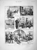 Original Old Antique Print 1892 History Mess Piano Music Fami 19th