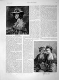 Original Old Antique Print 1892 Davenport Angelica Kauffman Ladies Poetry 19th