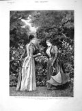 Original Old Antique Print 1892 Duchess Teck Princess May Garden Lodge R 19th