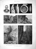 Original Old Antique Print 1892 Zimbabwe Mashonaland Theodore Bent So Victorian