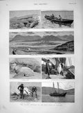 Old Antique Print 1892 Fishing Ireland Kerry Canoes Innishboffin Harbour 19th