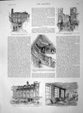 Original Old Antique Print 1892 Home Sir Joshua Reyns Studio Hogarth Sch 19th