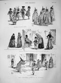 Original Old Antique Print 1892 Children'S Carnival Minorca Dresses C Victorian