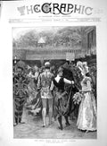 Original Old Antique Print 1892 Fancy Dress Ball Covent Garden Arthur Hopkins