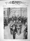 Original Old Antique Print 1892 Funeral Grand Duke Hesse Darmstadt Palace 19th