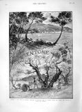 Original Old Antique Print 1892 Prince Wales South France Mentone Cap Martin