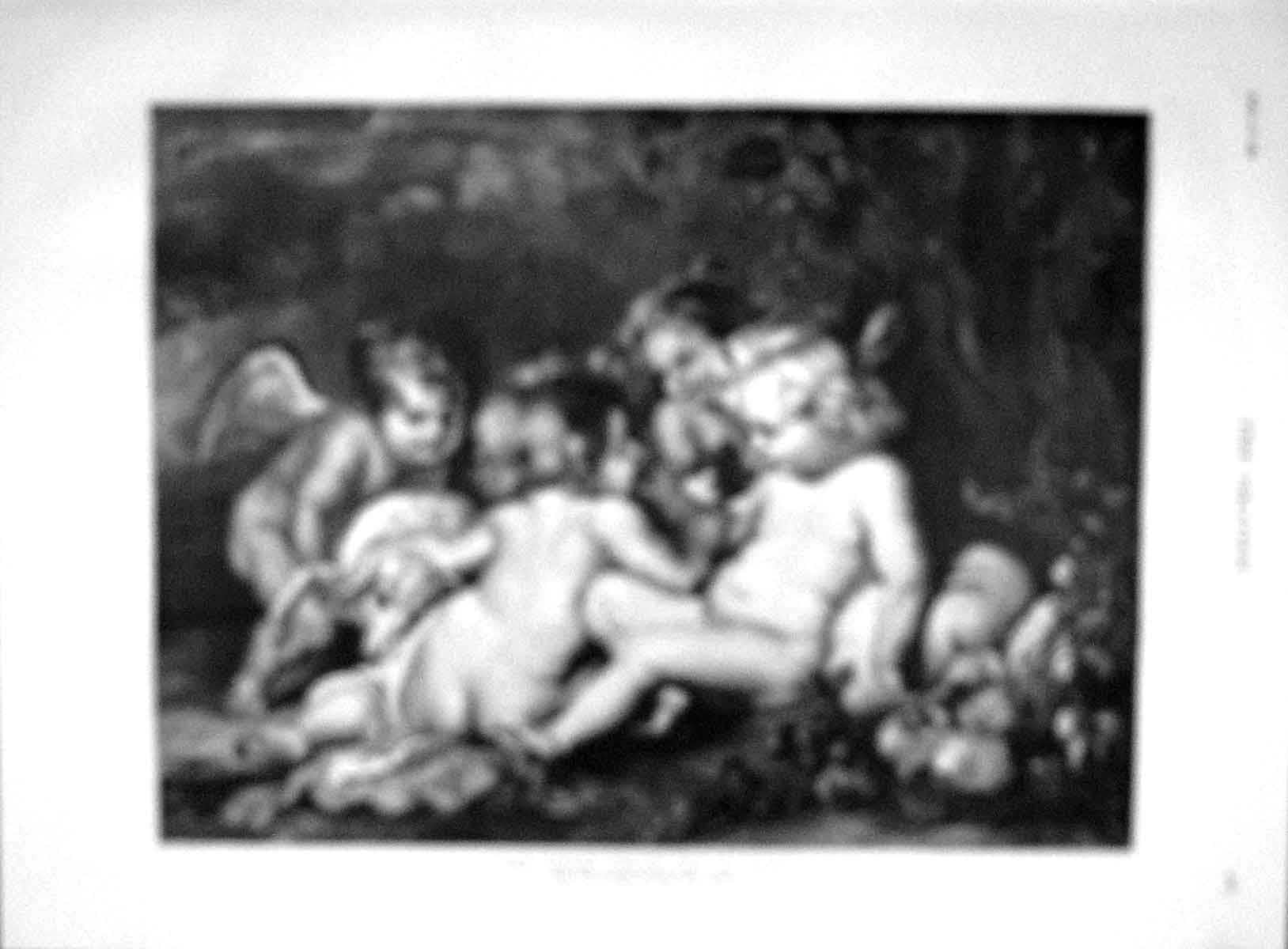 Old Antique Print 1892 Infant Christ St. John Children Peter Paul Rubens 19th