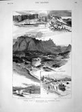 Original Old Antique Print 1892 Italy Sybaris Reggio Roccella Ionica Victorian