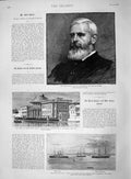 Old Antique Print 1892 David Powell Bank England Ship Blake Hopkins Ahmed 19th