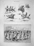 Original Old Antique Print 1892 Buffalo Bill Earl'S Court Pastoral Dance 19th
