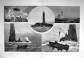 Old Antique Print 1892 Trinity House Lighthouse Wolf Needles Land'S End 19th