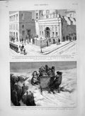 Original Old Antique Print 1892 Argentina Polling Church Ayres Russia Snowstorm