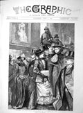 Original Old Antique Print 1892 Visitors Loan Collection Pictures Guildhall Art