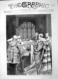 Old Antique Print 1892 Duke York Signing Roll Taking His Seat House Lords 19th