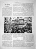 Original Old Antique Print 1892 Southport Earl Lathom Centenary Exhibit 19th