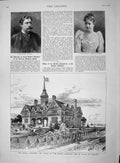 Original Old Antique Print 1892 Chicago Exhibition Countess Bismarck Count 19th