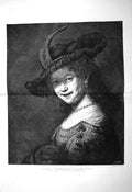 Original Old Antique Print 1892 Portrait Saskia Rembrandt First WifeVictorian