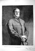 Original Old Antique Print 1892 Portrait Henry Chaplin M.P. Board Agriculture