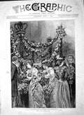 Old Antique Print 1892 Mansion House Rose Show Floral Fete Lady Mayoress 19th