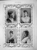 Old Antique Print 1892 Lady Churchill Manchester Newcastle Lathom Women 19th