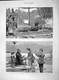 Original Old Antique Print 1892 Japanese Bisley Shooting Festival Kioto Ladies