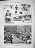 Original Old Antique Print 1892 General Election Scottish Peers Holyrood Palace