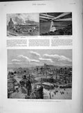 Original Old Antique Print 1892 Fire Newfoundland Mount Etna Mount'S Moro 19th