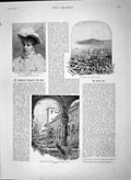 Original Old Antique Print 1892 Princess Dowager Abbey Lacroma Newfoundland 19th
