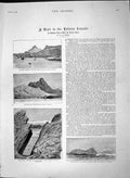 Original Old Antique Print 1892 Lofoten Islands Svolvaer Harbour Lill Victorian