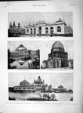 Original Old Antique Print 1892 Fair Chicago Electricity Building Fisheries