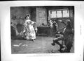 Original Old Antique Print 1892 Woffington Visit Triplet Music Lady Dancing