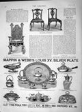 Original Old Antique Print 1892 Furniture Chippendale Chair Mappin Webb Silver