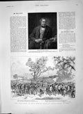 Original Old Antique Print 1892 Henry Graves British Troops India Fire Escapes