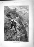 Old Antique Print 1892 Scene Among Brigands Mountains Chase Corsica War 19th