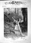 Original Old Antique Print 1892 Queen Manoa Haymarket Theatre Savarro Malvern