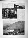 Original Old Antique Print 1892 Gladstone Wales Snowdon Edward Watkins 19th