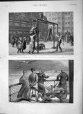 Old Antique Print 1892 Catching Albatrosses Canada Drury London Children 19th