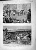 Original Old Antique Print 1892 Lord Mayor Guildhall Sheep Farming Australia