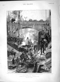 Old Antique Print 1892 Fruit Tropics Unloading Ships London Market Wharf 19th