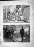 Original Old Antique Print 1892 Breech-Loading Gun Ship Conqueror Sailors Navy