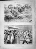 Original Old Antique Print 1892 Notawani River Africa Ox Crocodile India Sport