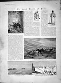 Old Antique Print 1892 Persia Desert Camel Shahr-I-Lut Kavir Salt Swamp 19th