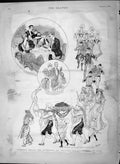 Original Old Antique Print 1892 Christmas Eve Supper Party Paris King Boudin