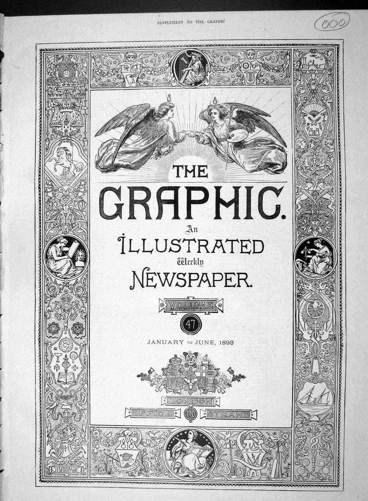 Original Old Antique Print June 1893 Front Page Graphic Illustrated Newspaper