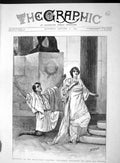 Original Old Antique Print 1893 Hypatia Haymarket Theatre Philammon Roman 19th