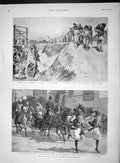 Original Old Antique Print 1893 Egypt Khedive Archaeology Pompei Nelson Montagu
